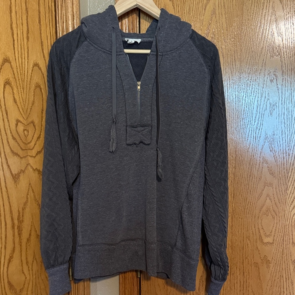 BiBi womens Charcoal Zip-Up Sweater